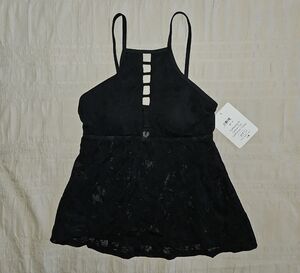 Elegant Black Lace Tankini Top